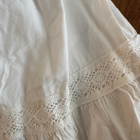 NWT Evereve Tierd Cotton White Lace Maxi Skirt - Size L - Picture 6 of 6